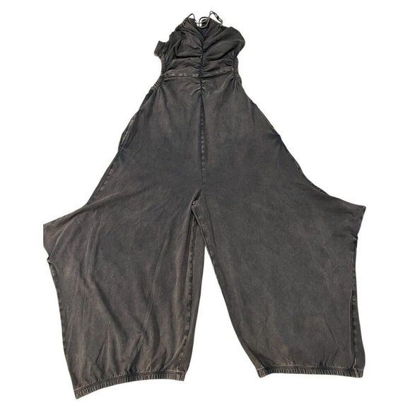 Free People Movement Halter Washed Black Jumpsuit Boho Size Small New Romper - Picture 1 of 11